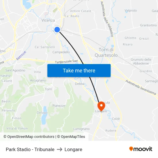 Stadium Park - Courthouse to Longare map