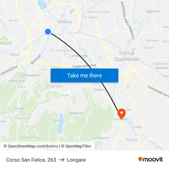 San Felice Avenue, 263 to Longare map