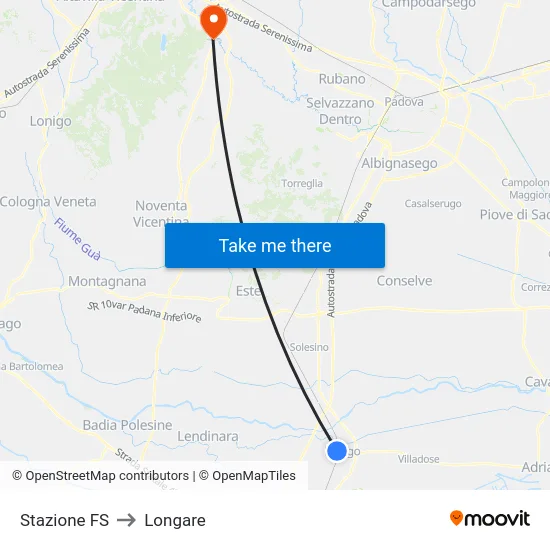 Stazione FS to Longare map