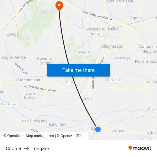 Coop R to Longare map