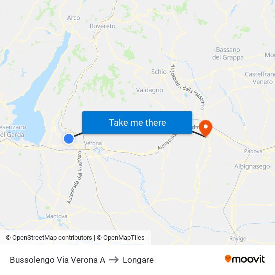 Bussolengo Via Verona A to Longare map
