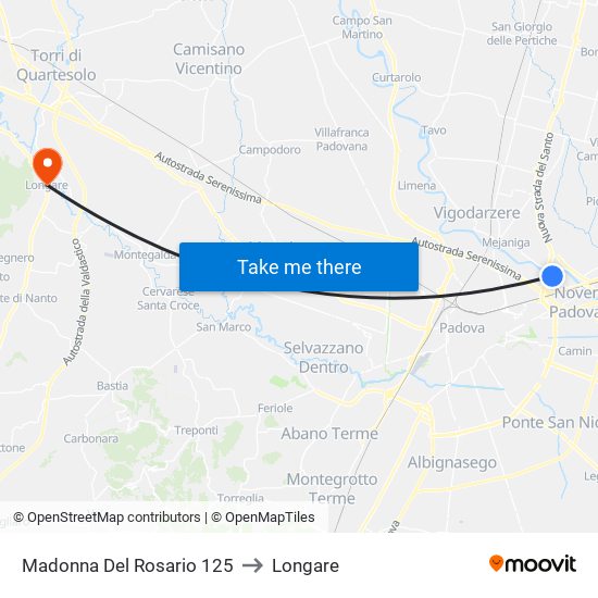 Madonna Del Rosario 125 to Longare map