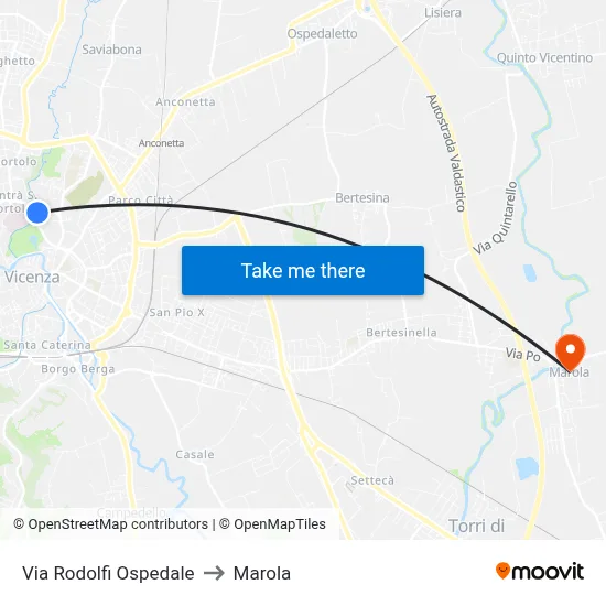Rodolfi Hospital Street to Marola map