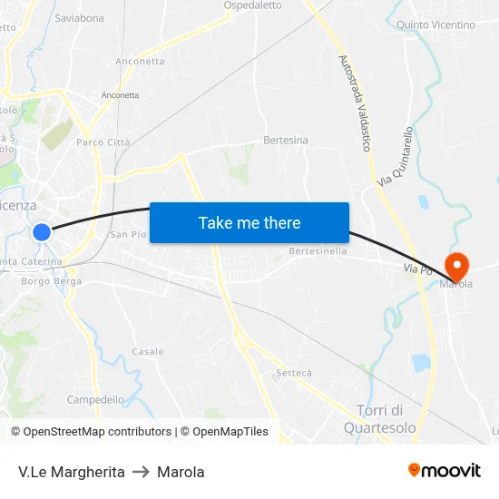 Margherita Boulevard to Marola map