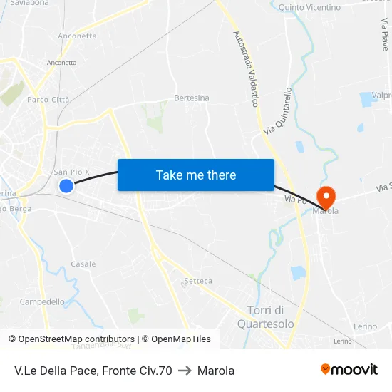 Viale Della Pace, Opposite 70 to Marola map