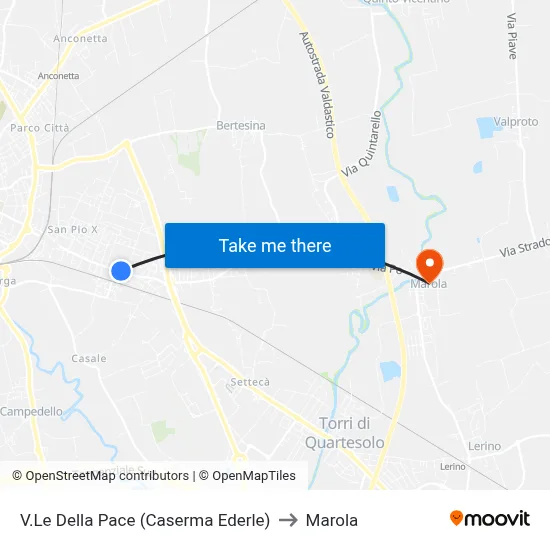 Peace Avenue (Ederle Barracks) to Marola map