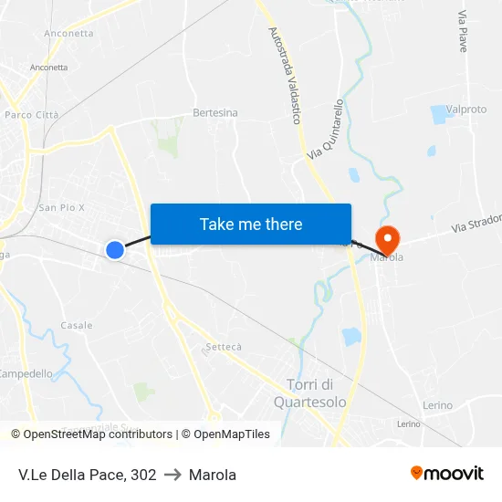 Peace Avenue 302 to Marola map
