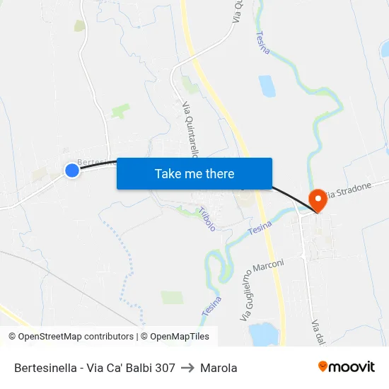 Bertesinella - Via Ca' Balbi 307 to Marola map