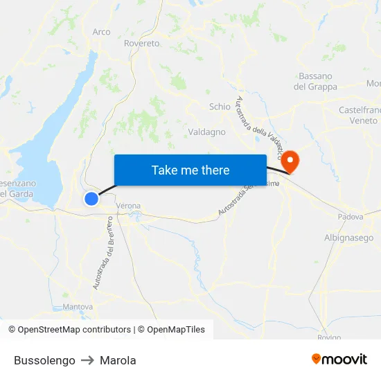 Bussolengo to Marola map