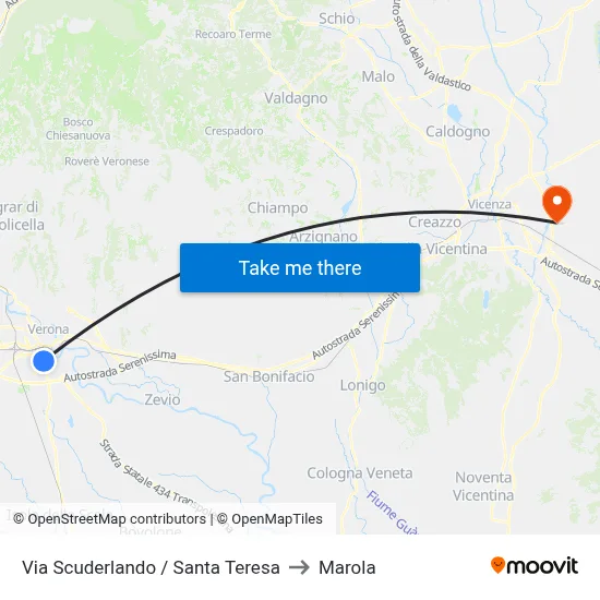 Scuderlando Street / Santa Teresa to Marola map