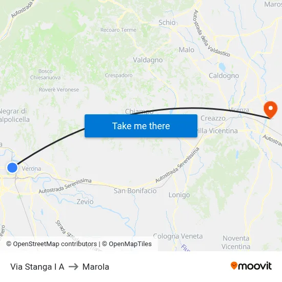 Stanga Street I A to Marola map