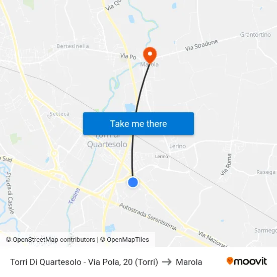 Torri Di Quartesolo - Via Pola, 20 (Torri) to Marola map