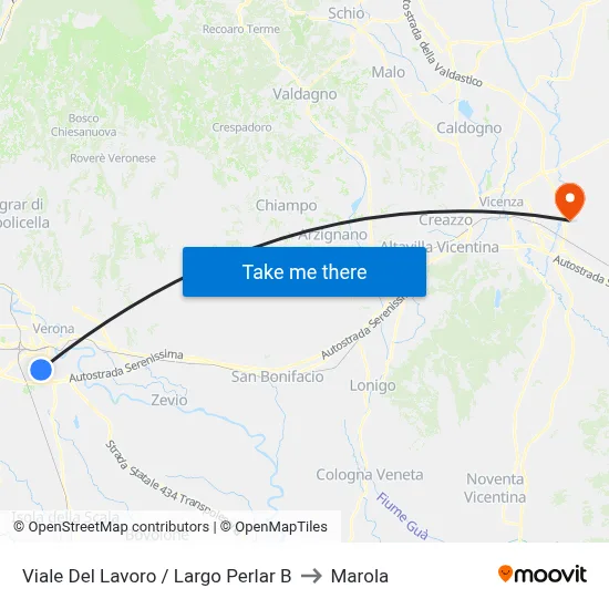 Work Avenue / Perlar Square B to Marola map