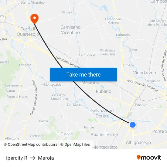 Ipercity R to Marola map