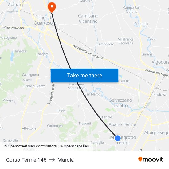 Corso Terme 145 to Marola map