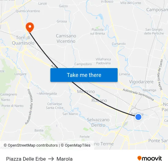 Herbs Square to Marola map