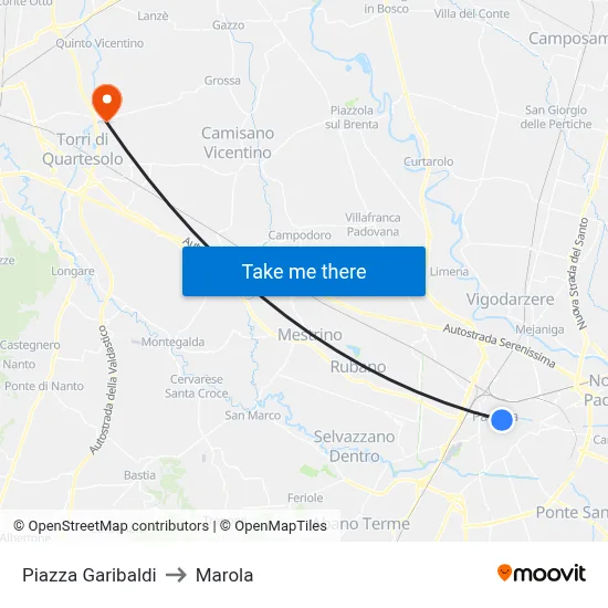 Garibaldi Square to Marola map
