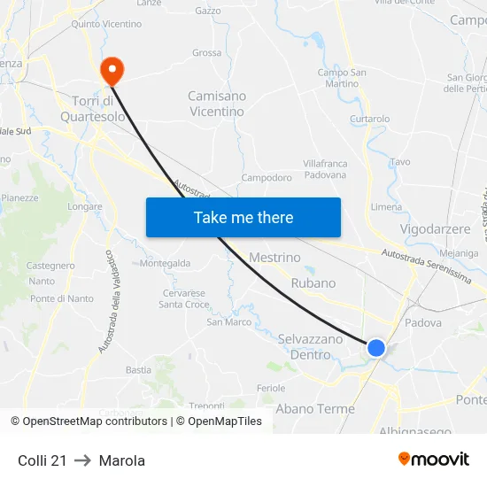 Colli 21 to Marola map
