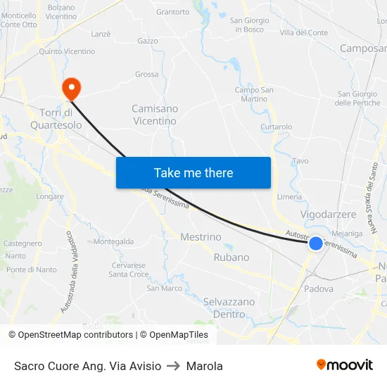 Sacred Heart Corner Via Avisio to Marola map