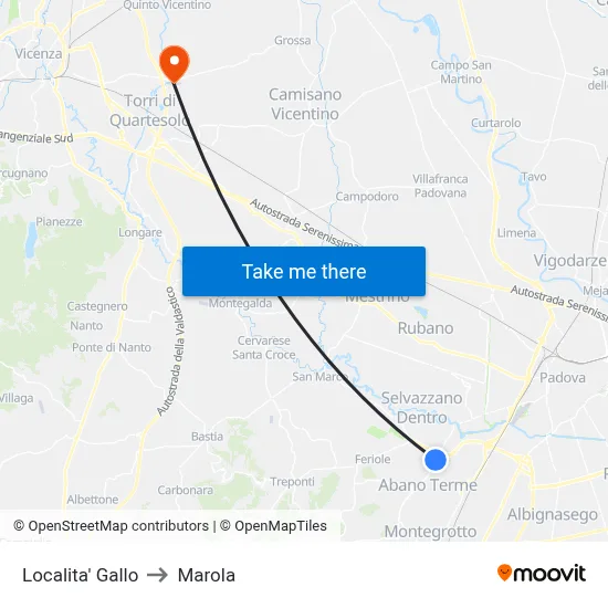 Gallo Locality to Marola map