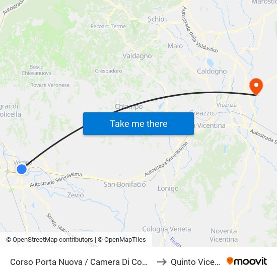 Corso Porta Nuova / Camera Di Commercio B to Quinto Vicentino map