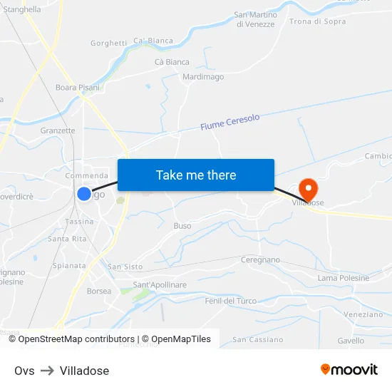 Ovs to Villadose map