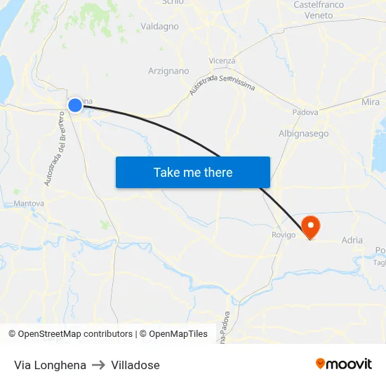 Longhena Street to Villadose map