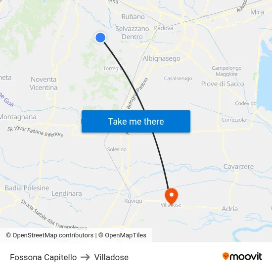 Fossona Shrine to Villadose map