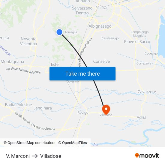 V. Marconi to Villadose map