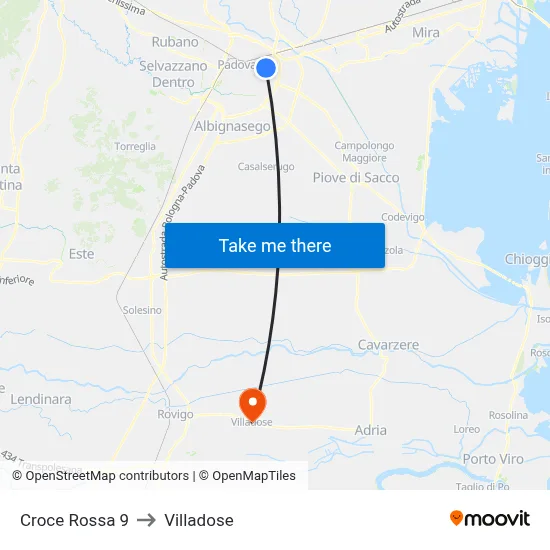 Red Cross 9 to Villadose map