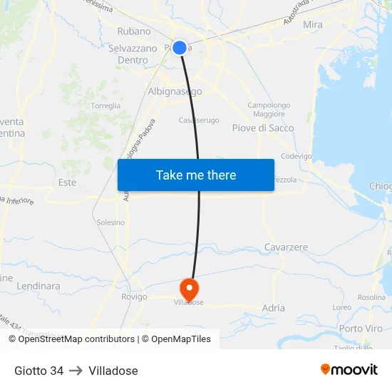 Giotto 34 to Villadose map