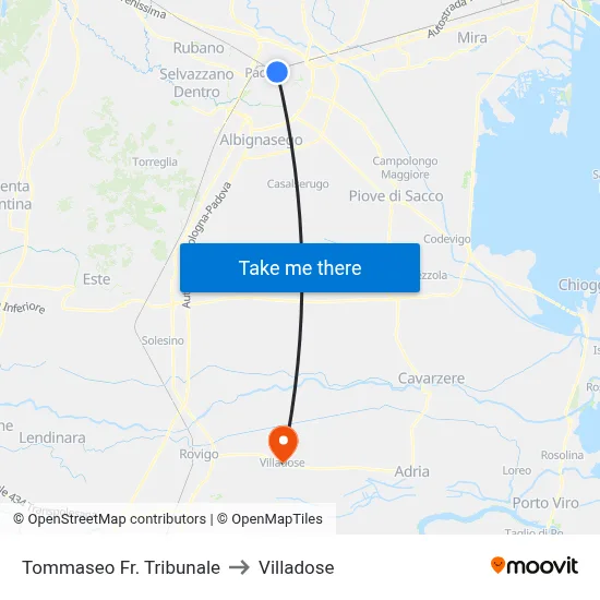Tommaseo Court House to Villadose map