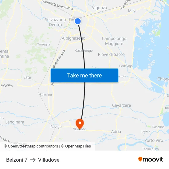 Belzoni 7 to Villadose map