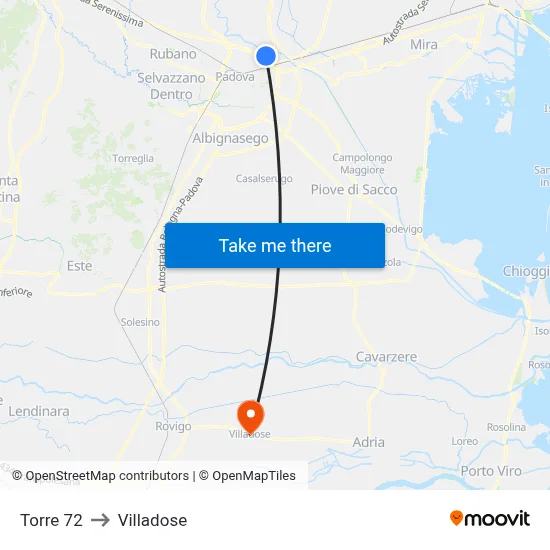 Tower 72 to Villadose map