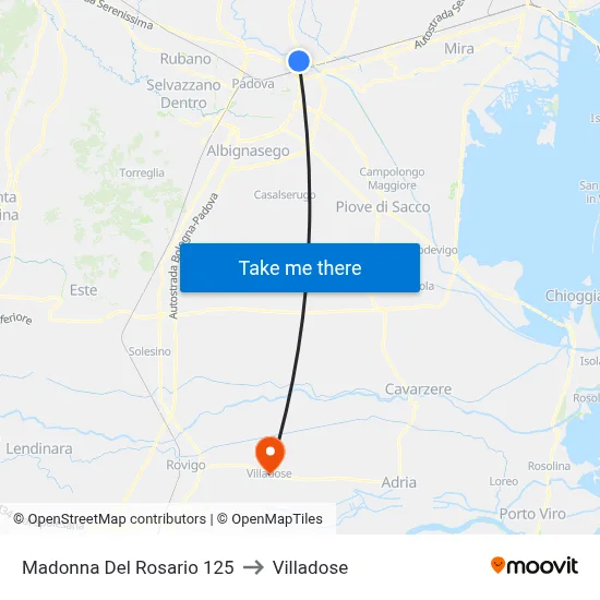 Madonna Del Rosario 125 to Villadose map