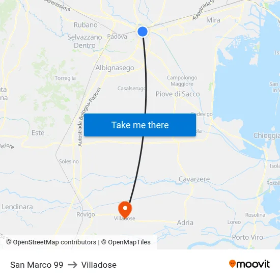 San Marco 99 to Villadose map
