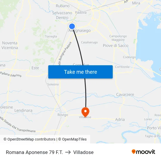 79 Romana Aponense F.T. to Villadose map