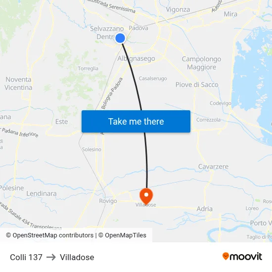 Colli 137 to Villadose map