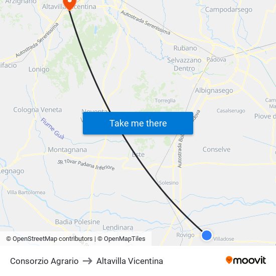 Consorzio Agrario to Altavilla Vicentina map