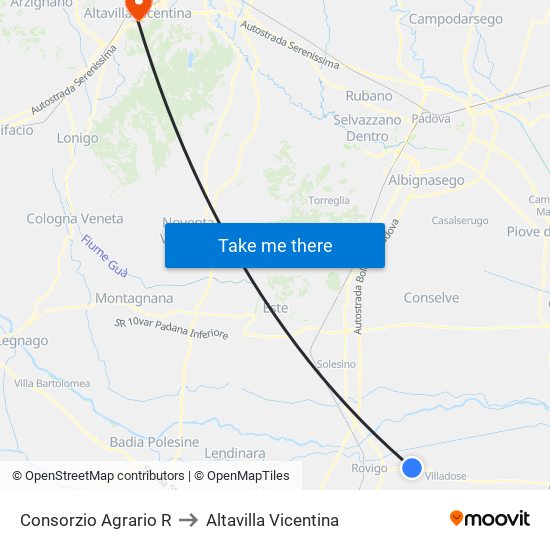 Consorzio Agrario R to Altavilla Vicentina map