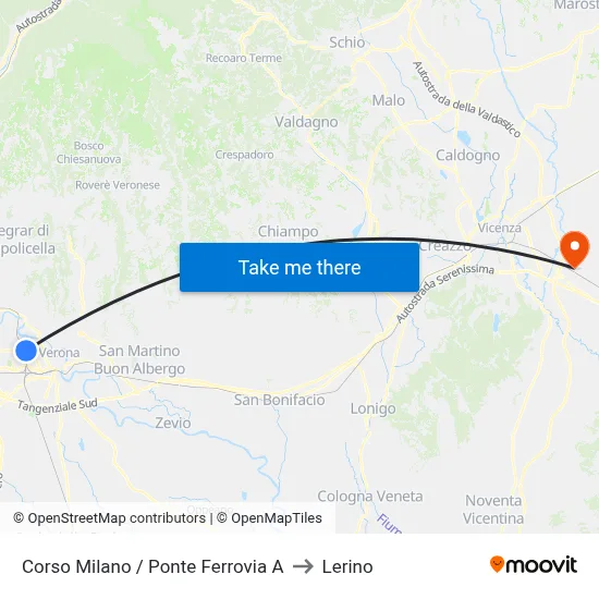 Corso Milano / Railway Bridge A to Lerino map