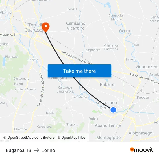 Euganea 13 to Lerino map