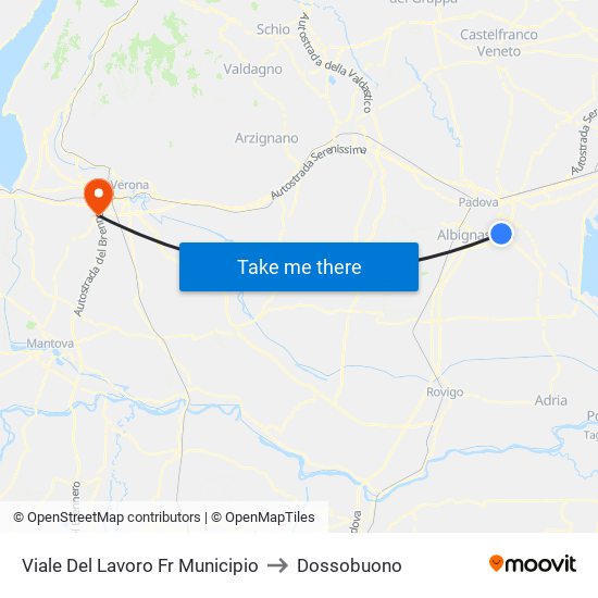 Viale Del Lavoro Fr Municipio to Dossobuono map