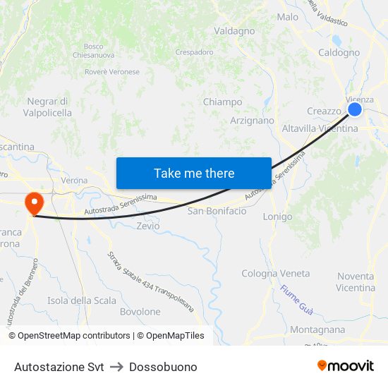 Autostazione Svt to Dossobuono map