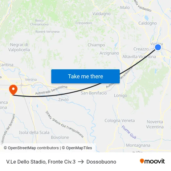 Stadium Avenue, Opposite #3 to Dossobuono map