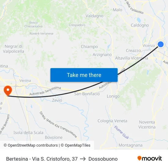 Bertesina - Via S. Cristoforo, 37 to Dossobuono map