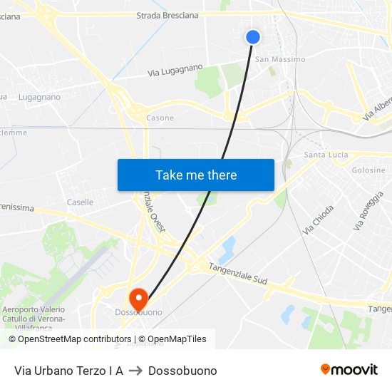 Via Urbano Terzo I A to Dossobuono map