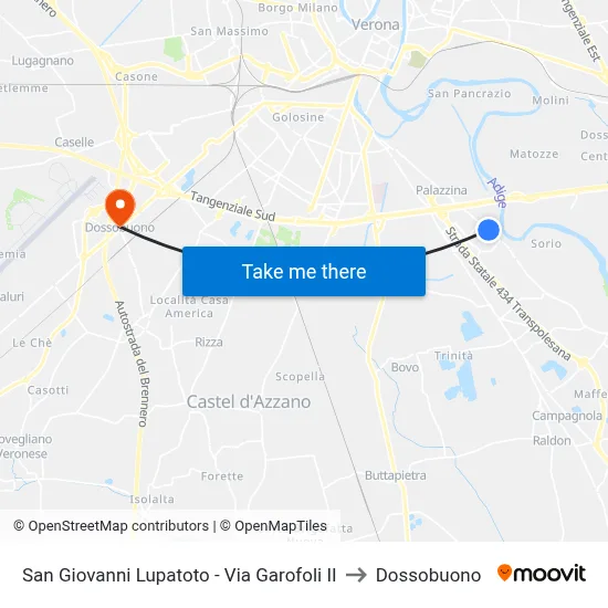 San Giovanni Lupatoto - Via Garofoli II to Dossobuono map