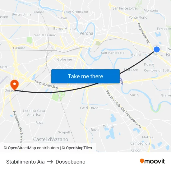 Stabilimento Aia to Dossobuono map