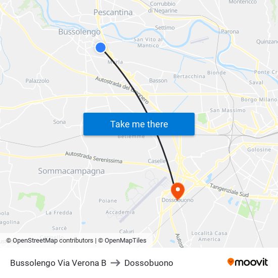Bussolengo Via Verona B to Dossobuono map